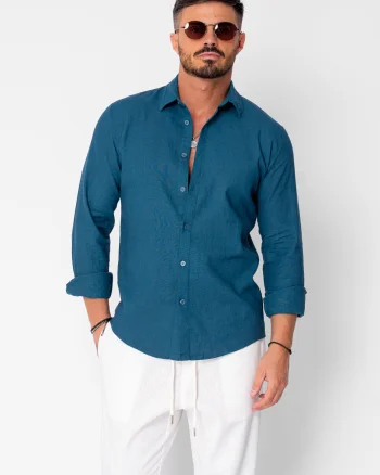 Camasa din 100% In Maroccan Blue New