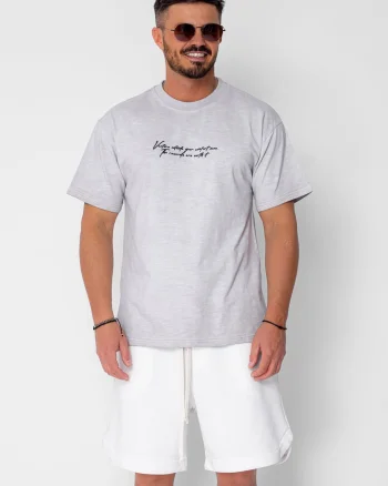 Tricou Venture Oversized imprimat Grey