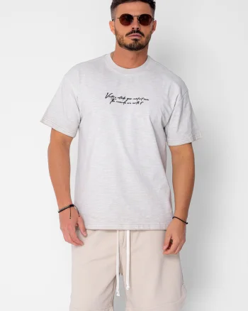 Tricou Venture Oversized imprimat Light Beige
