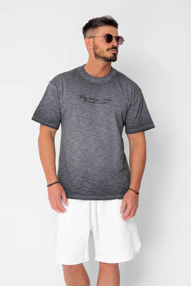 Tricou Venture Oversized imprimat Grey Anthracite