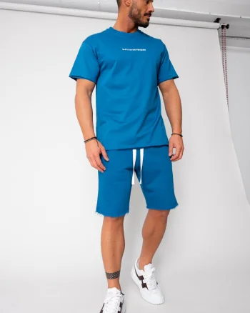 Set Axis tricou si pantalon scurt Peacock Blue