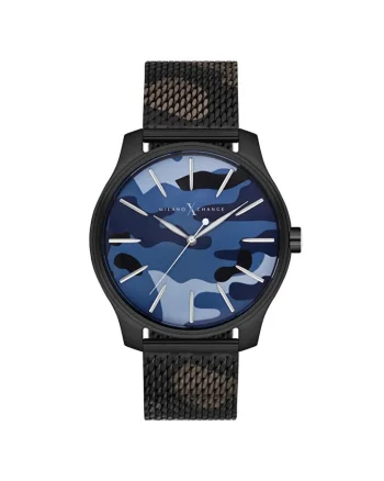 Ceas barbatesc  MEX3104, carcasa otel 44mm, curea otel, rezistent la apa 3 ATM, negru