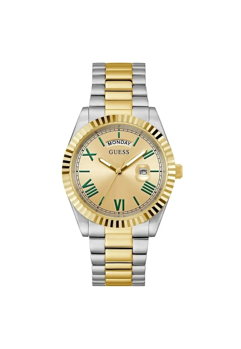 Ceas barbatesc  model GW0265G14, mecanism Quartz, carcasa aurie, curea argintie, 42mm, 5ATM