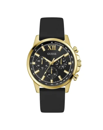 Ceas barbatesc  GW0913G2, mecanism Quartz, curea silicon neagra, diametru 44 mm, culoare aurie