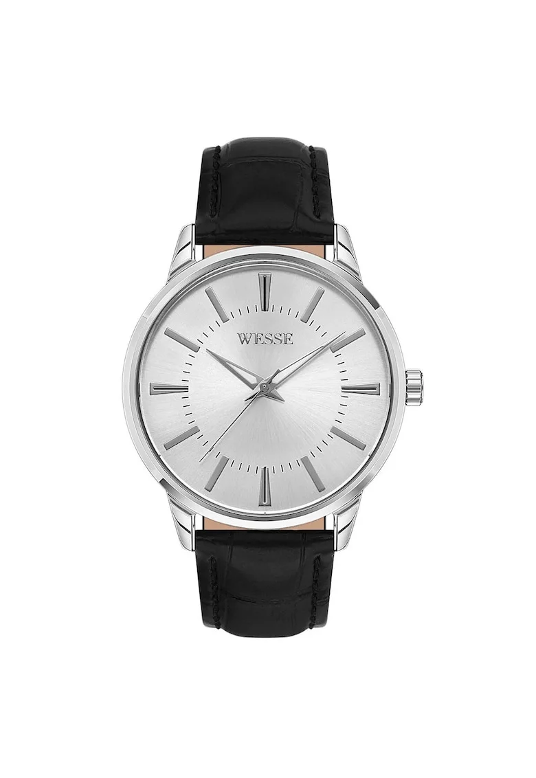 Ceas barbati  WWG203813 clasic argintiu 41mm curea neagra piele