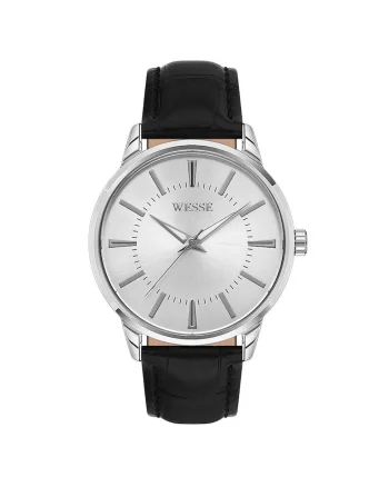 Ceas barbati  WWG203813 clasic argintiu 41mm curea neagra piele