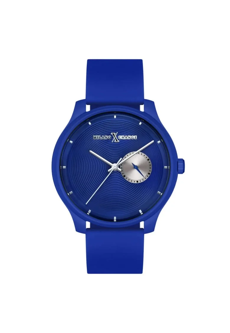 Ceas barbatesc  MEX3147, 42mm, culoare albastru inchis, curea silicon navy, mecanism quartz, rezistenta la apa 3 ATM