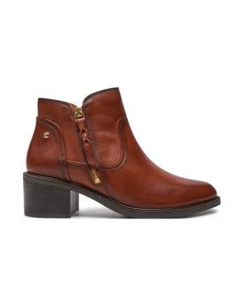 Botine dama,  304358, Piele naturala2, Maro