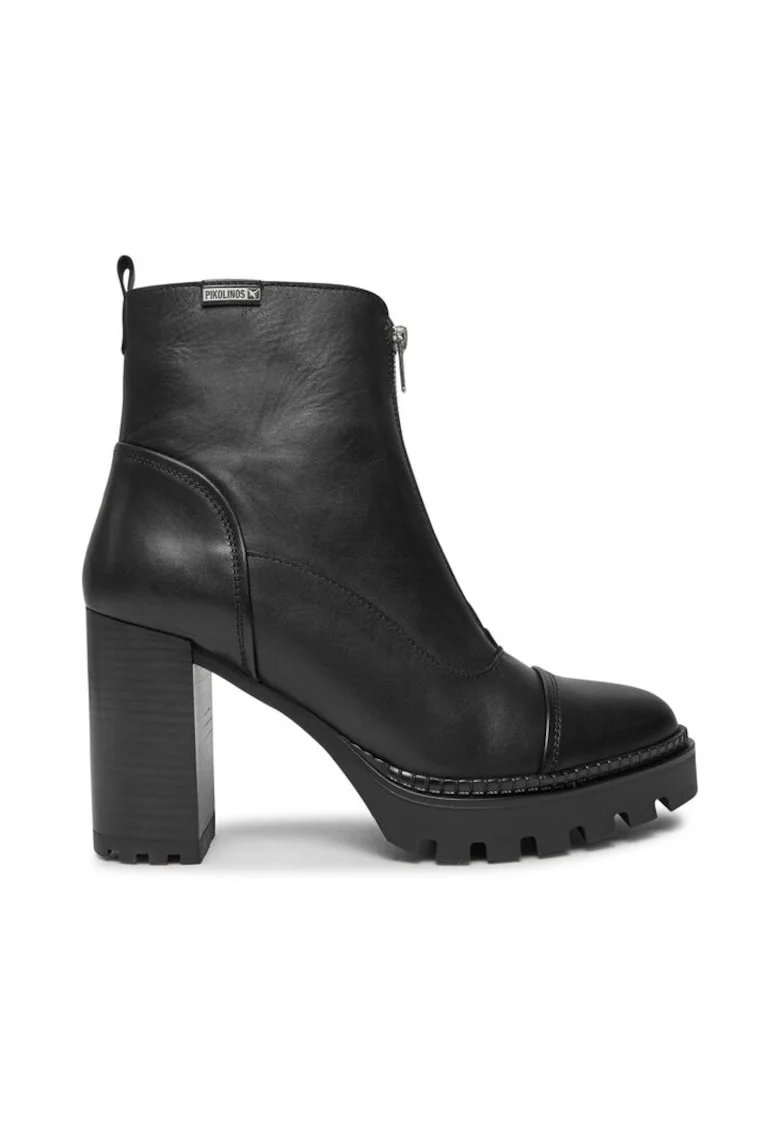 Botine Cervera W1J-8829 Negru,  Piele lacuita, Negru