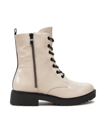 Trappers 9-25217-43 Alb,  Piele lacuita