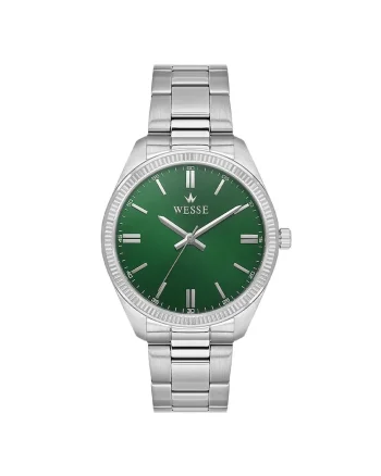 Ceas barbatesc  41mm, curea metalizata, la apa 5 ATM, metalizata