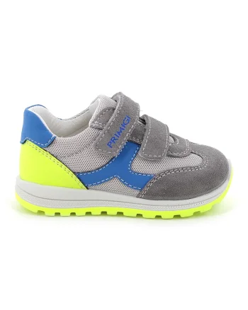 Pantofi sport cu garnituri din piele intoarsa, Galben/Albastru/Gri inchis