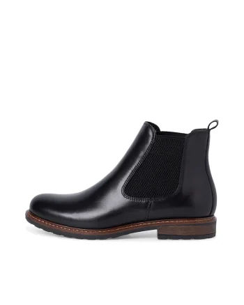 Ghete Chelsea de piele, Negru
