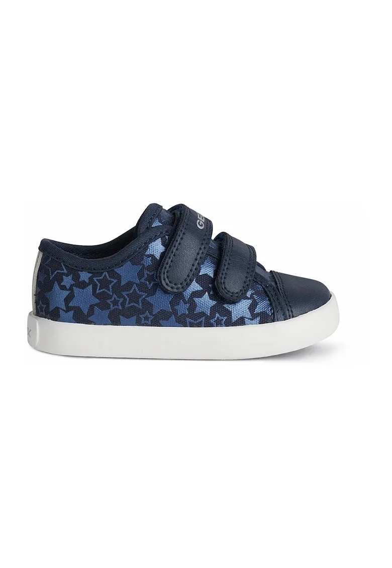 Pantofi sport cu velcro si imprimeu cu stele Gisli, Bleumarin