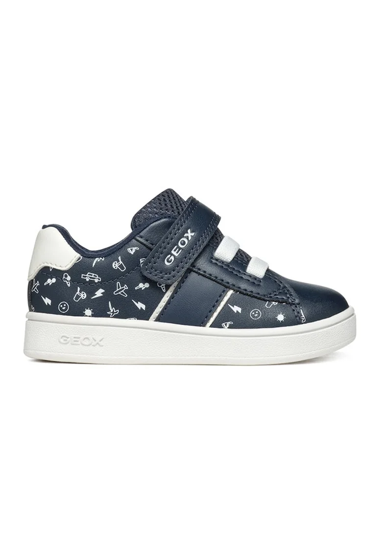 Pantofi din piele ecologica cu inchidere velcro, Bleumarin