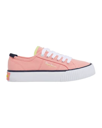 Pantofi sport textili cu logo, Roz somon