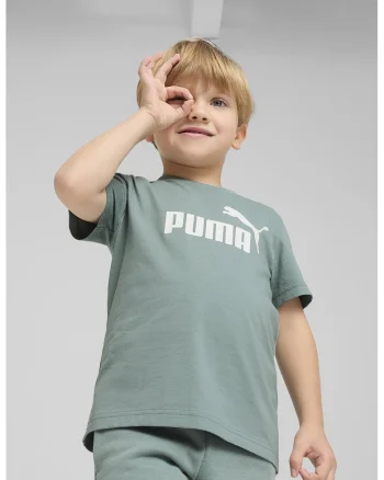 Tricou cu imprimeu logo si decolteu la baza gatului, Alb/Verde persan