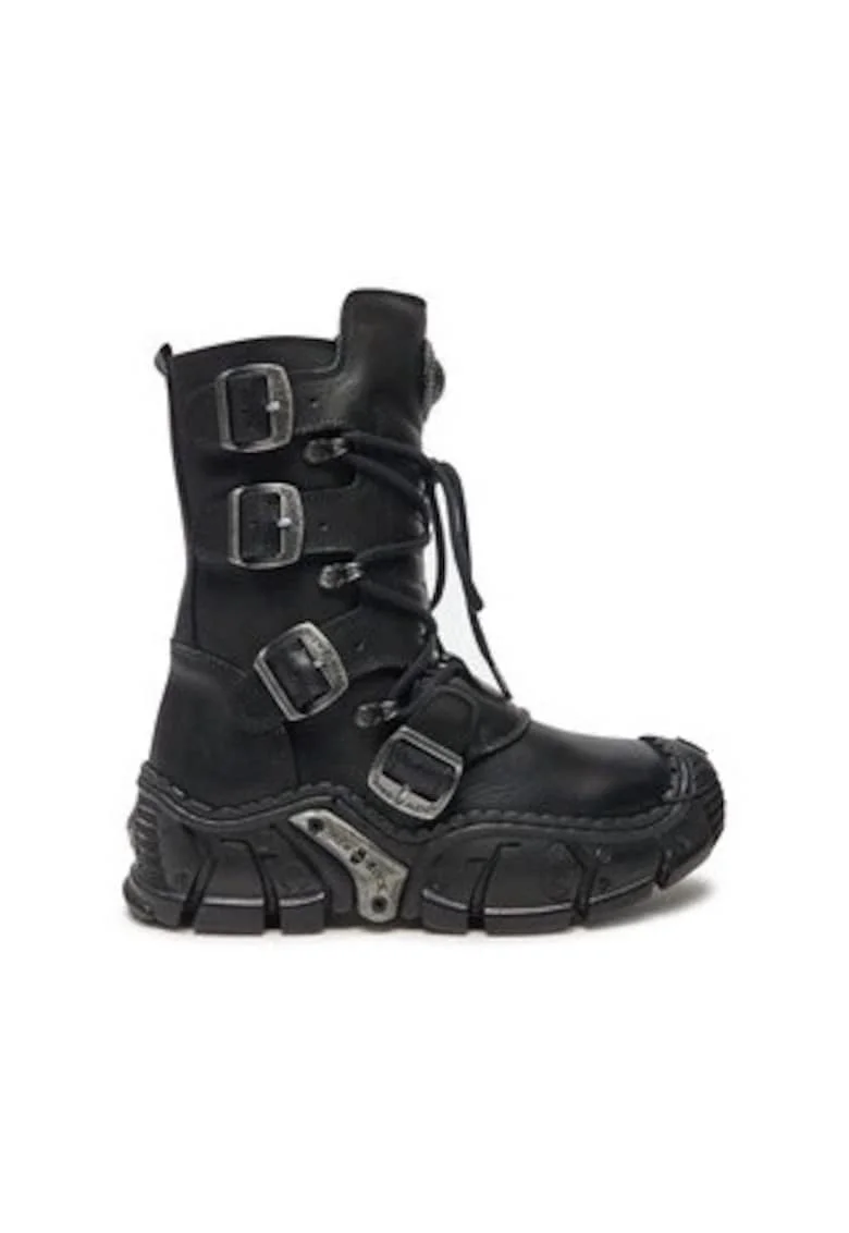 Botine dama  piele naturala, negru, Negru