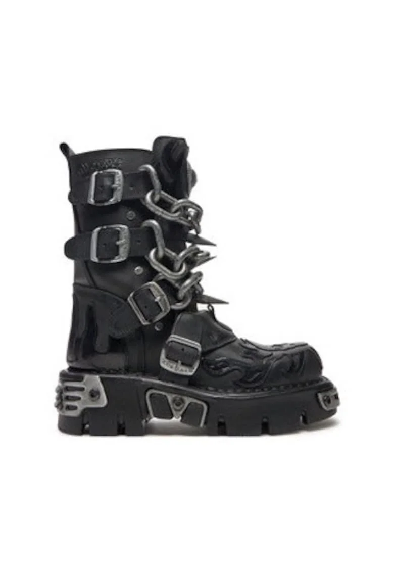 Ghete dama  piele ecologica, negru,
