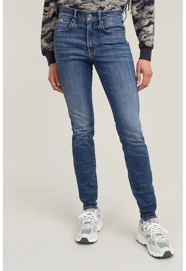 Blugi skinny cu talie inalta 3301, Albastru inchis