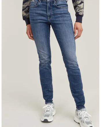 Blugi skinny cu talie inalta 3301, Albastru inchis