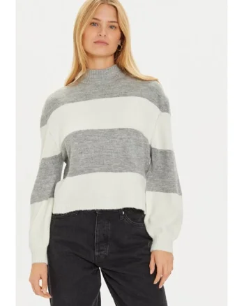 Pulover LK-230MOLLIEC Gri Loose Fit, Acril