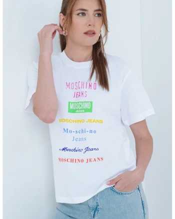 Tricou cu decolteu la baza gatului si logo, Roz fandango/Verde electric/Alb optic
