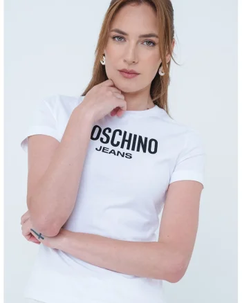 Tricou slim fit cu logo, Negru/Alb optic