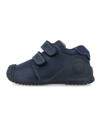 Pantofi sport de piele cu velcro, Bleumarin