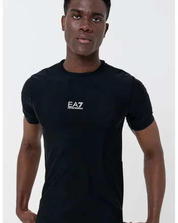 Tricou super slim fit cu imprimeu logo, Negru