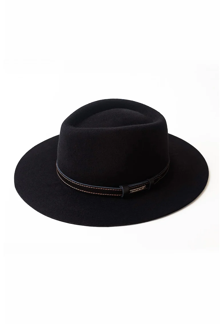 Palarie unisex cu bor lat, Negru