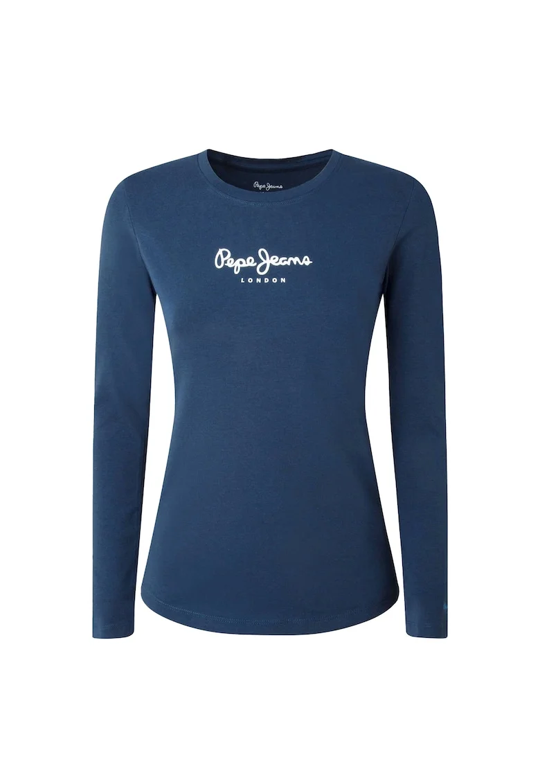 Bluza slim fit din amestec de bumbac, Albastru inchis