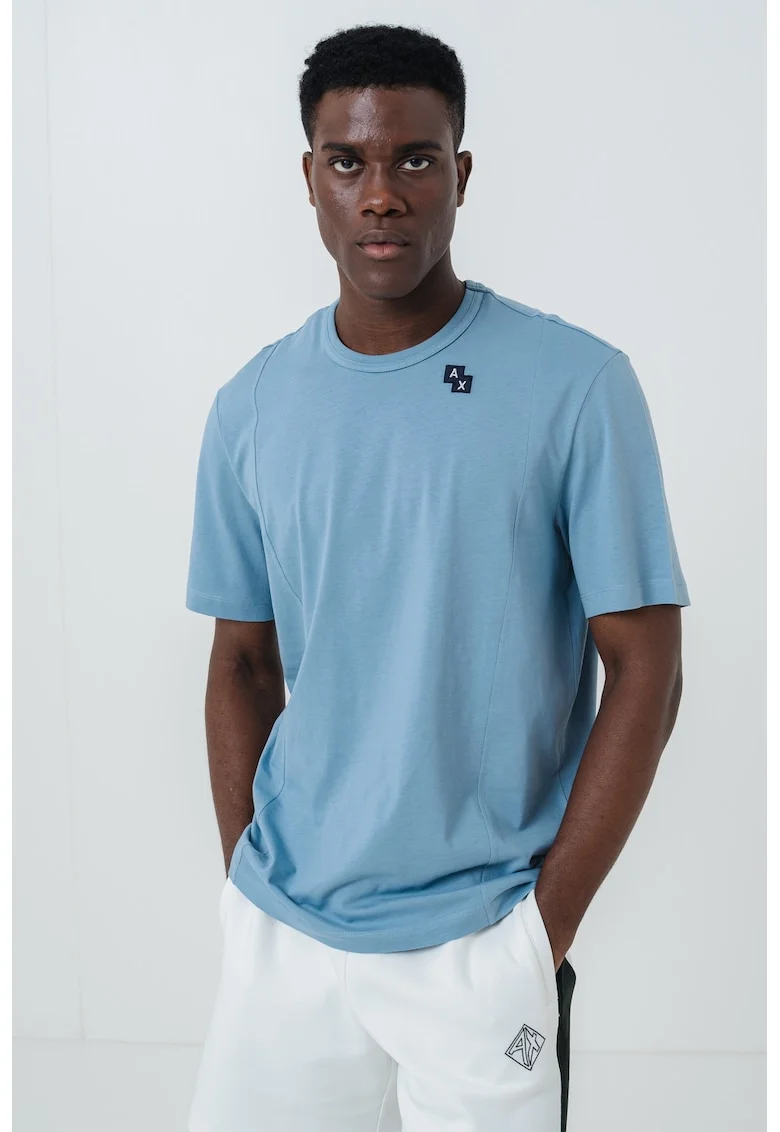 Tricou uni cu logo, Albastru prafuit