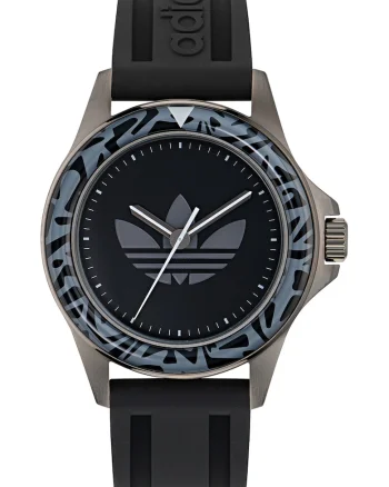 Ceas unisex cu o curea de silicon, Negru/Albastru prafuit