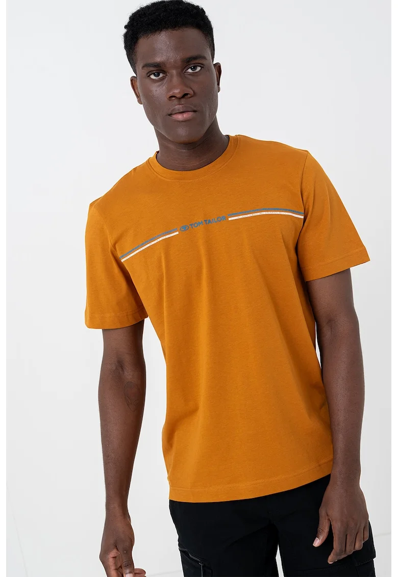 Tricou din amestec de bumbac organic, Maro scortisoara