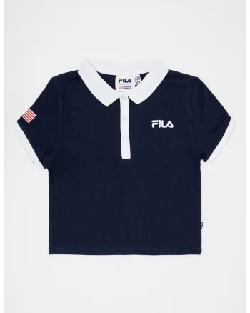 Tricou polo cu logo brodat, Alb/Albastru inchis