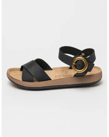 Sandale de piele cu barete incrucisate Marol, Maro/Negru stins