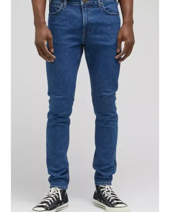 Blugi barbati Malone cu croiala Skinny si talie medie albastru inchis 53264, Albastru