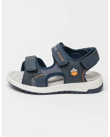 Sandale cu barete velcro, Negru/Albastru ultramarin