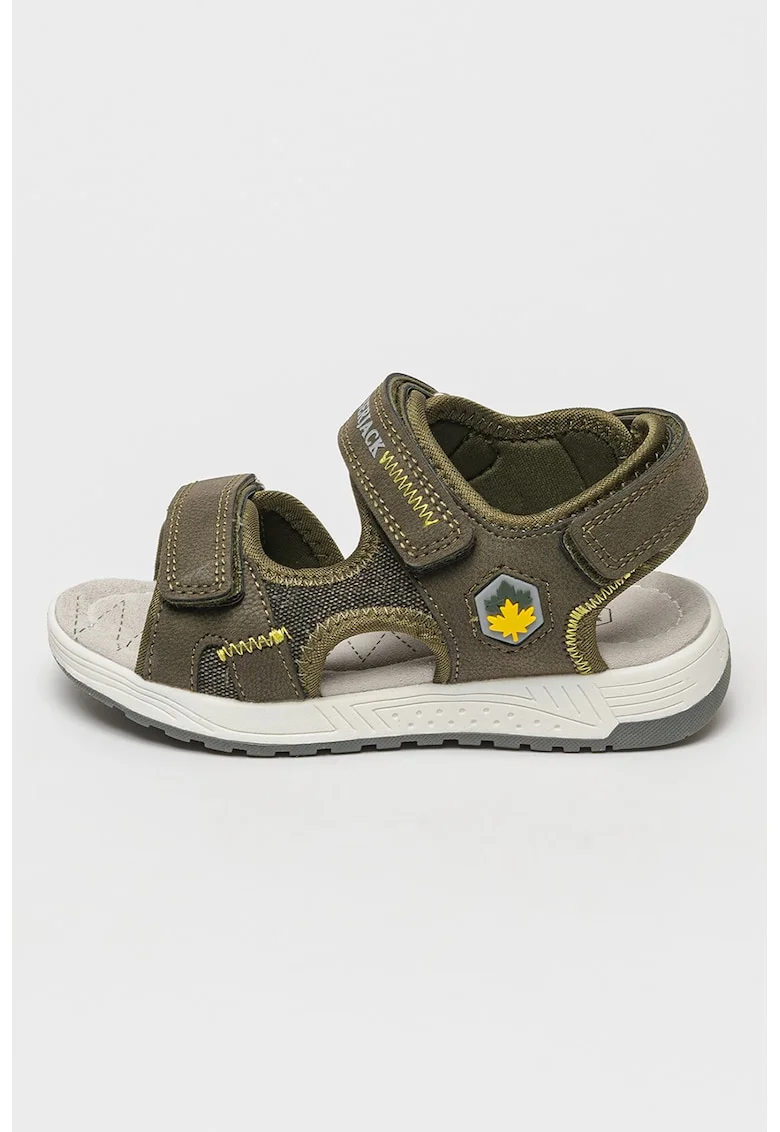 Sandale cu barete velcro, Kaki