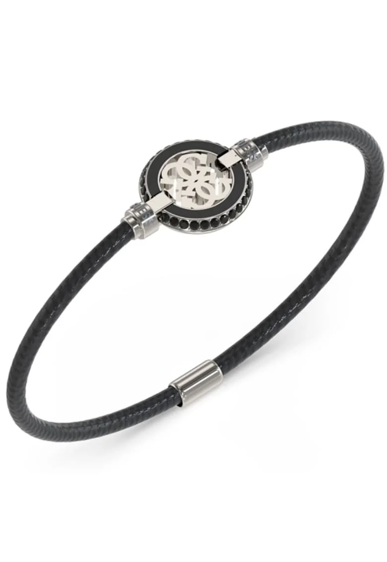 Bratara  Regata cu snur si cristale JUMB04425JWSTBK, Negru, Argintiu