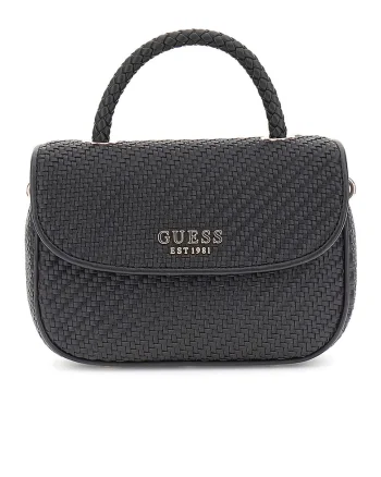 Geanta de umar cu aplicatie logo metalica, Negru