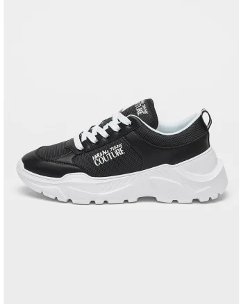 Pantofi sport wedge cu garnituri de piele, Negru