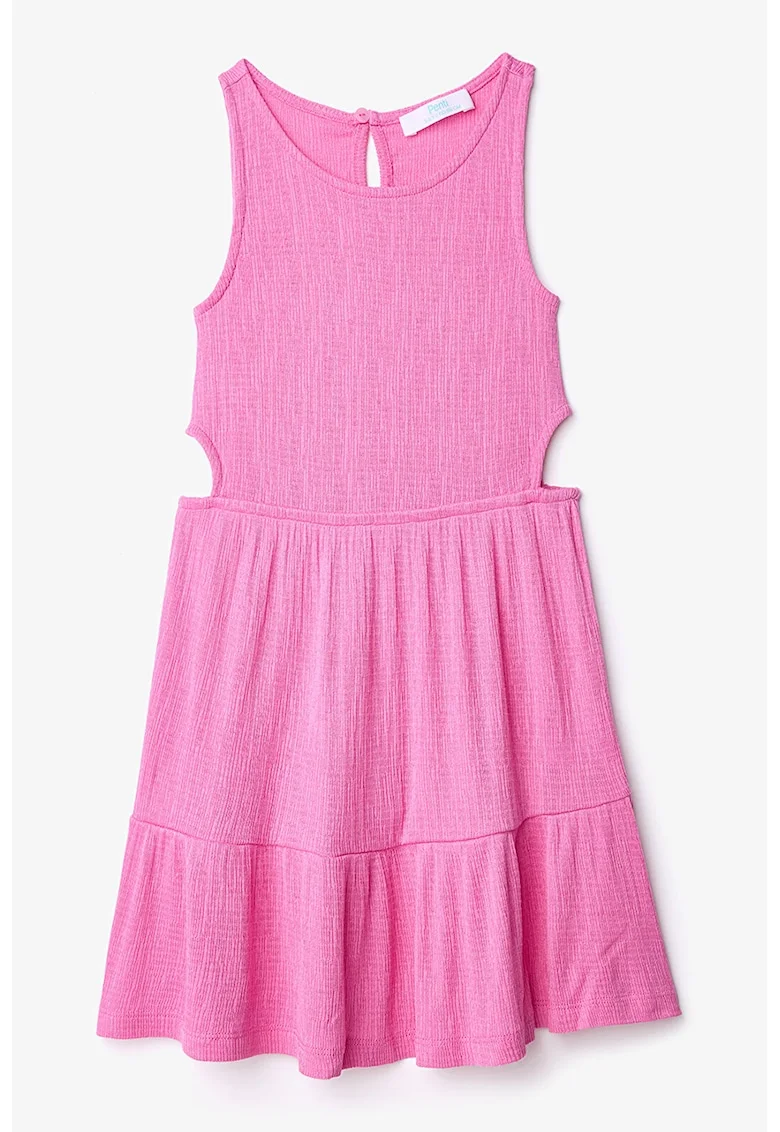 Rochie evazata cu decupaje, Roz