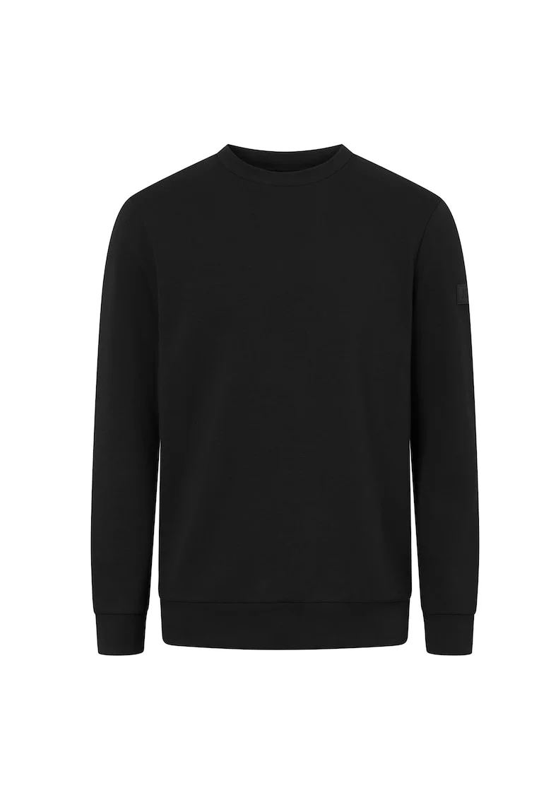 Bluza uni de trening cu decolteu la baza gatului, Negru