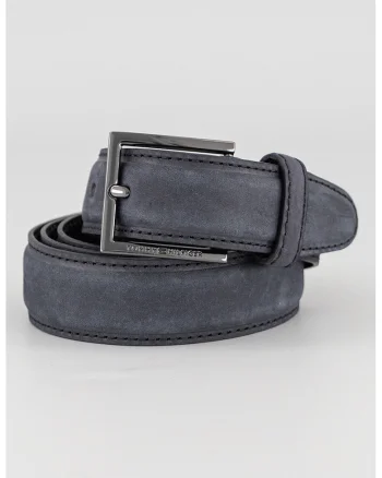Curea din piele cu catarama metalica, Negru