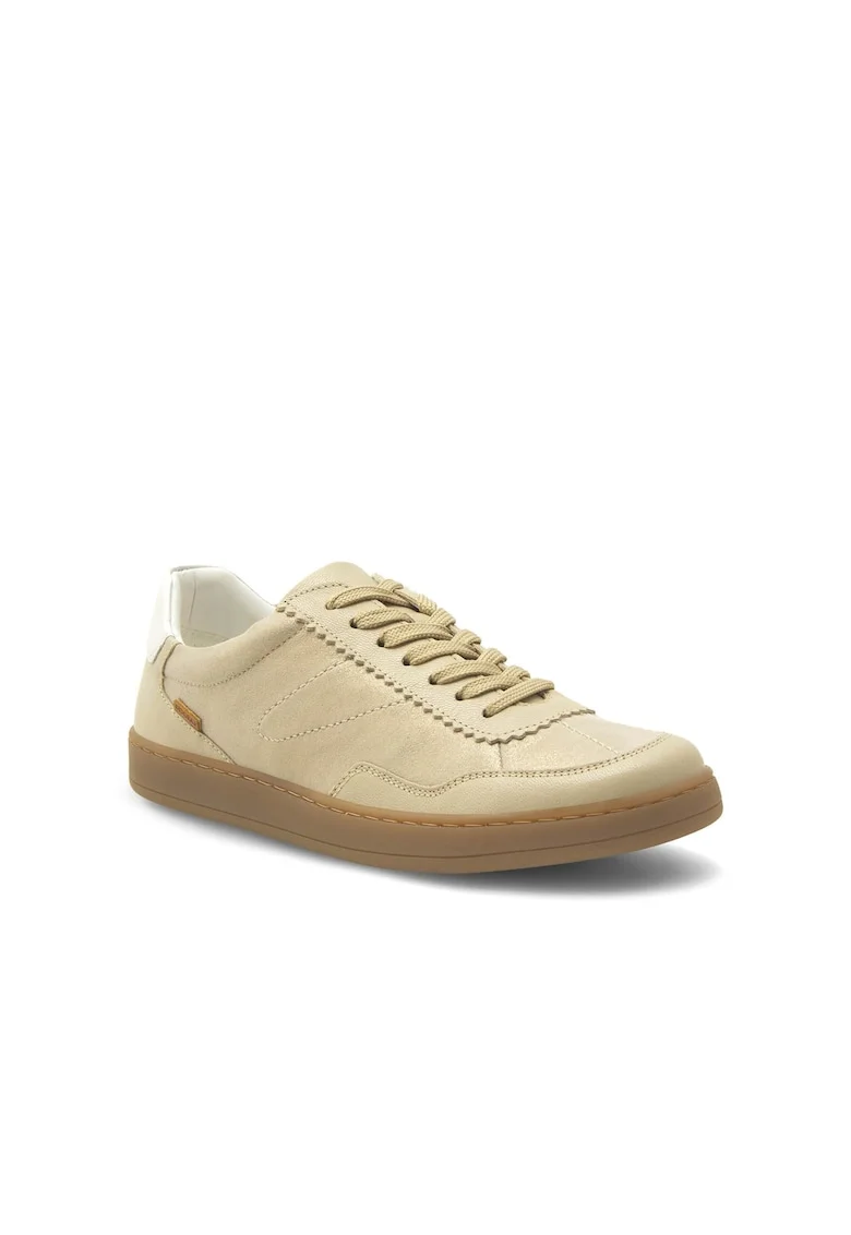 Pantofi sport dama,  376415, Piele naturala, Bej