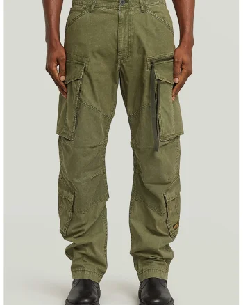 Pantaloni cargo cu talie medie, Verde sparanghel