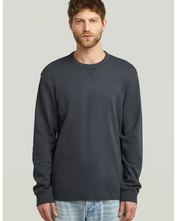Bluza regular fit cu decolteu la baza gatului, Gri antracit