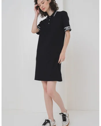 Rochie polo din amestec de modal, Negru